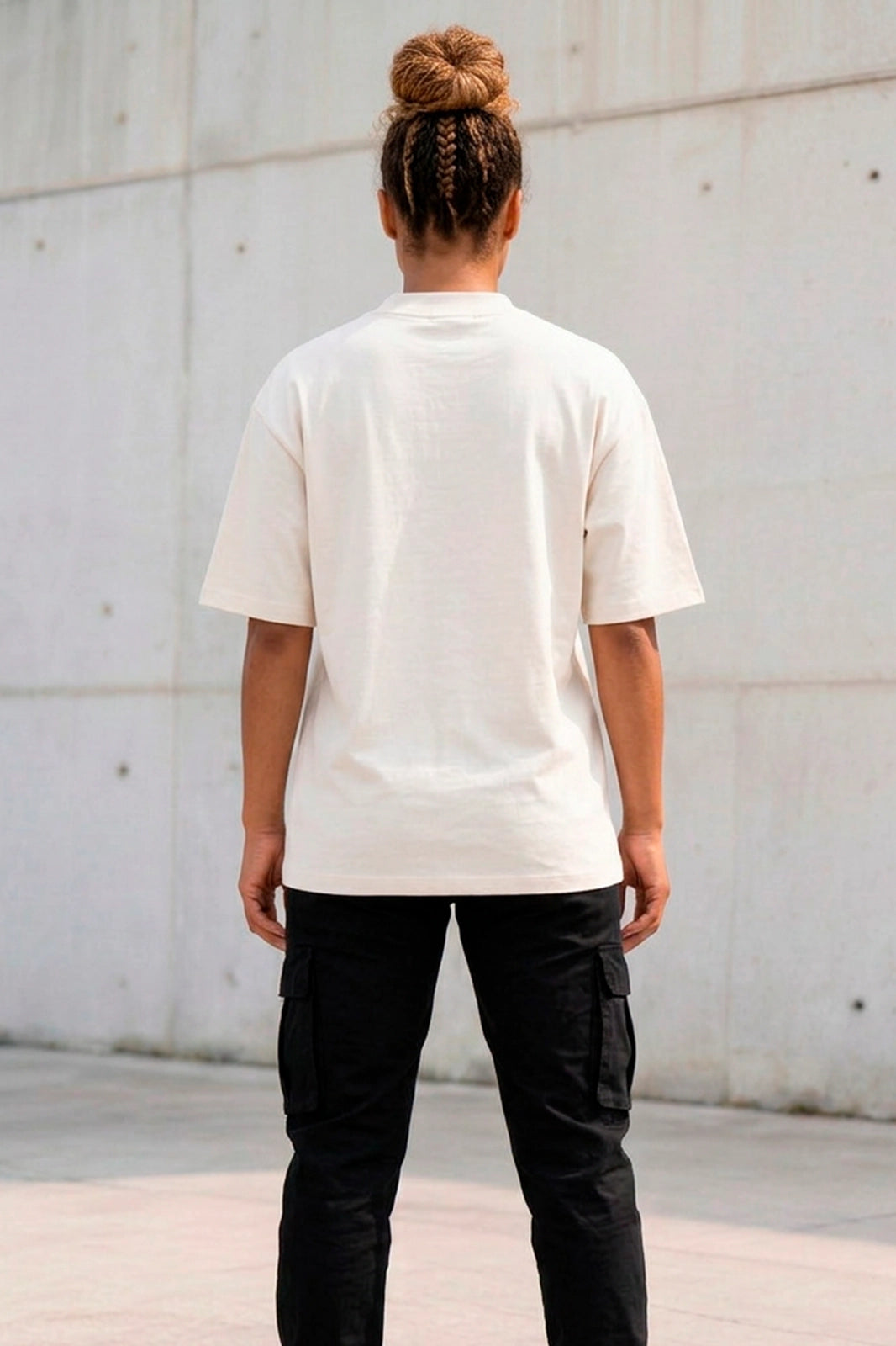 Camiseta Oversized Off/Preto Unissex Jesus Died For Me