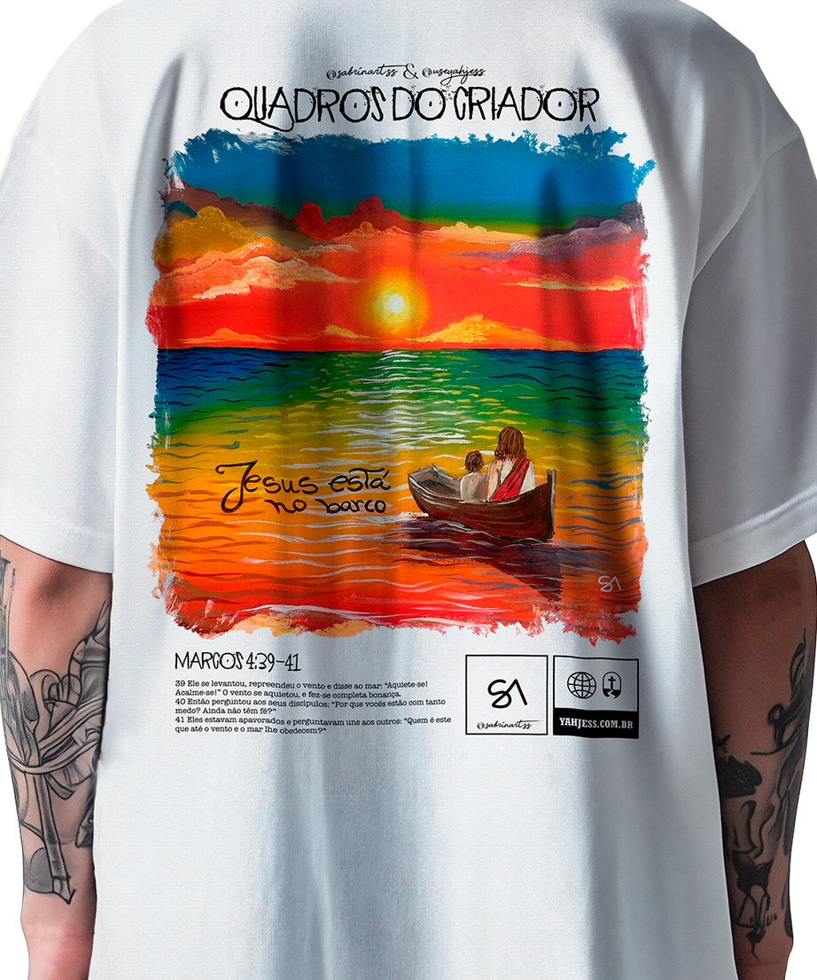 Camiseta Oversized Jesus está no barco | @sabrinartss & @useyahjess