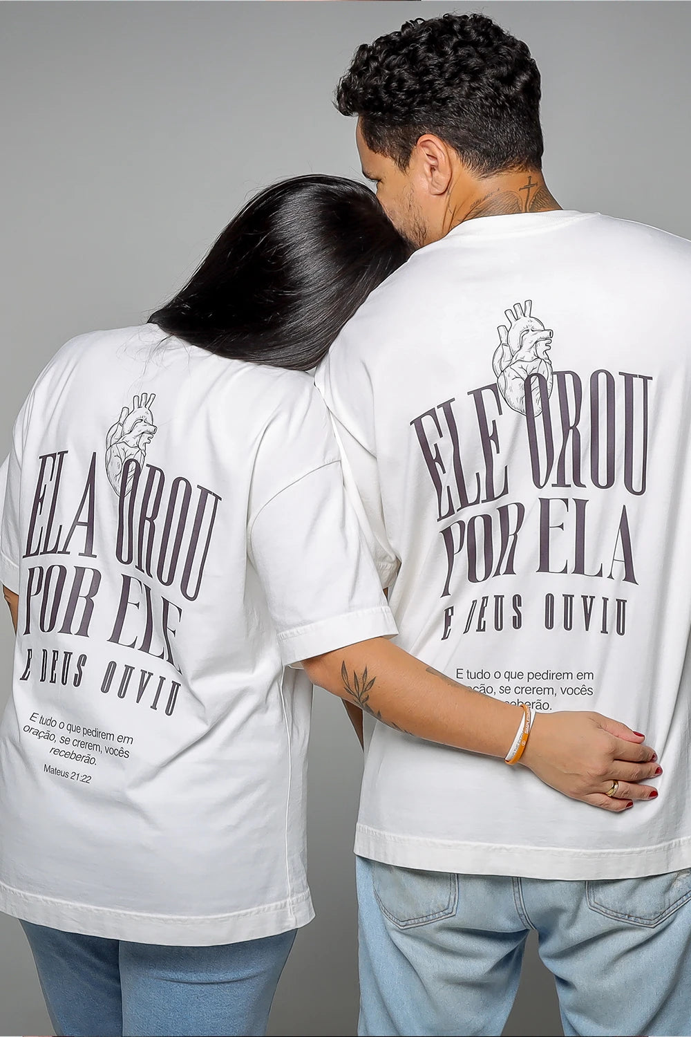 Camiseta Feminina Oversized - Ela Orou Por Ele Yahjess