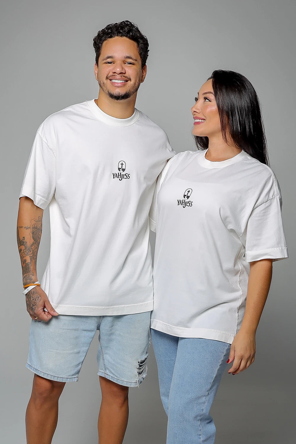 Camiseta Masculina Oversized - Ele Orou Por Ela Yahjess