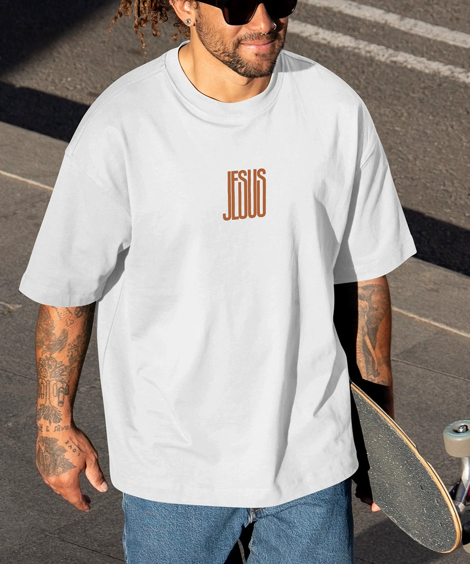 Camiseta Oversized Premium Unissex - Jesus Nome Sobre Todo Nome Yahjess
