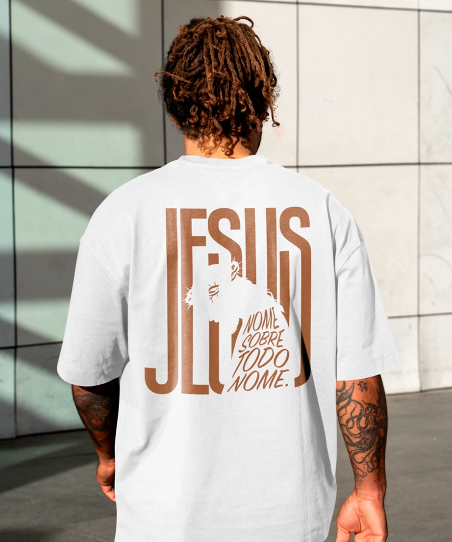 Camiseta Oversized Premium Unissex - Jesus Nome Sobre Todo Nome Yahjess