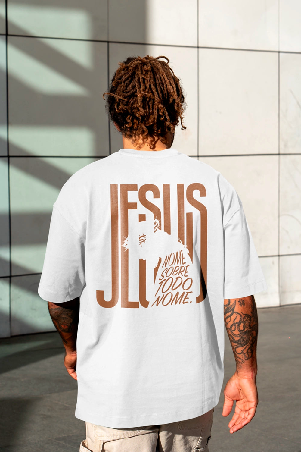 Camiseta Oversized Premium Unissex - Jesus Nome Sobre Todo Nome Yahjess