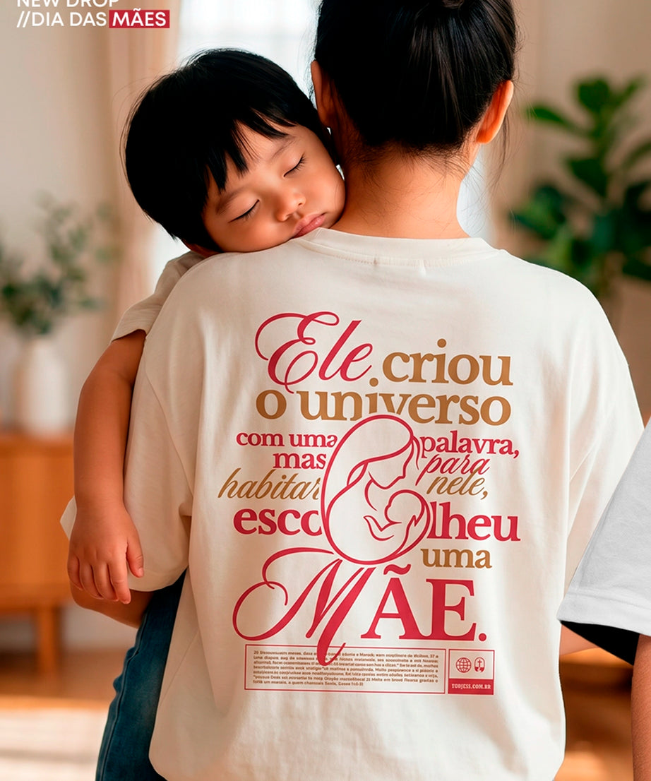 Camiseta Oversized ELE ESCOLHEU UMA MÃE - Yahjess