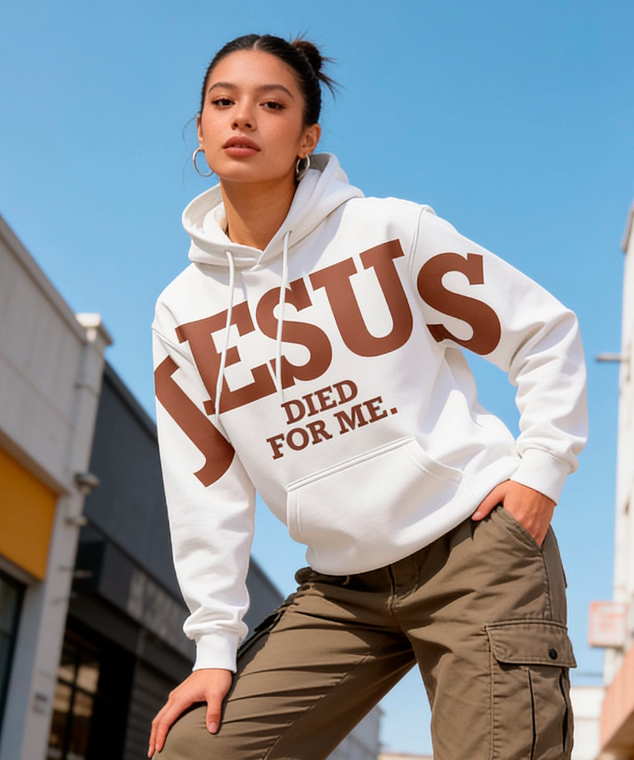 Moletom Unissex Jesus Died For Me (Off White) - Yahjess