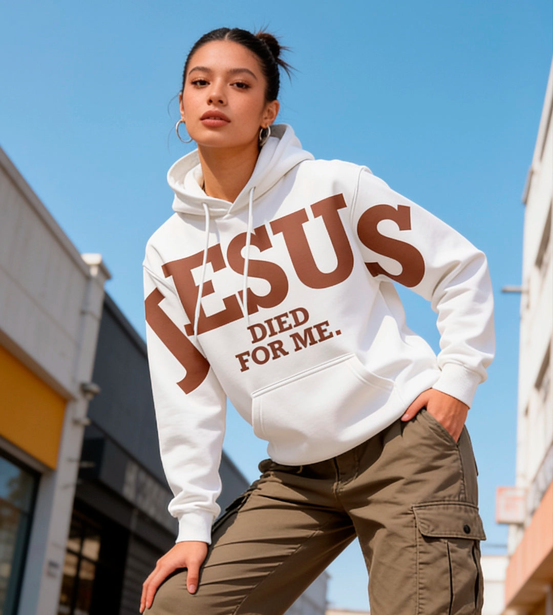 Moletom Unissex Jesus Died For Me (Off White) - Yahjess