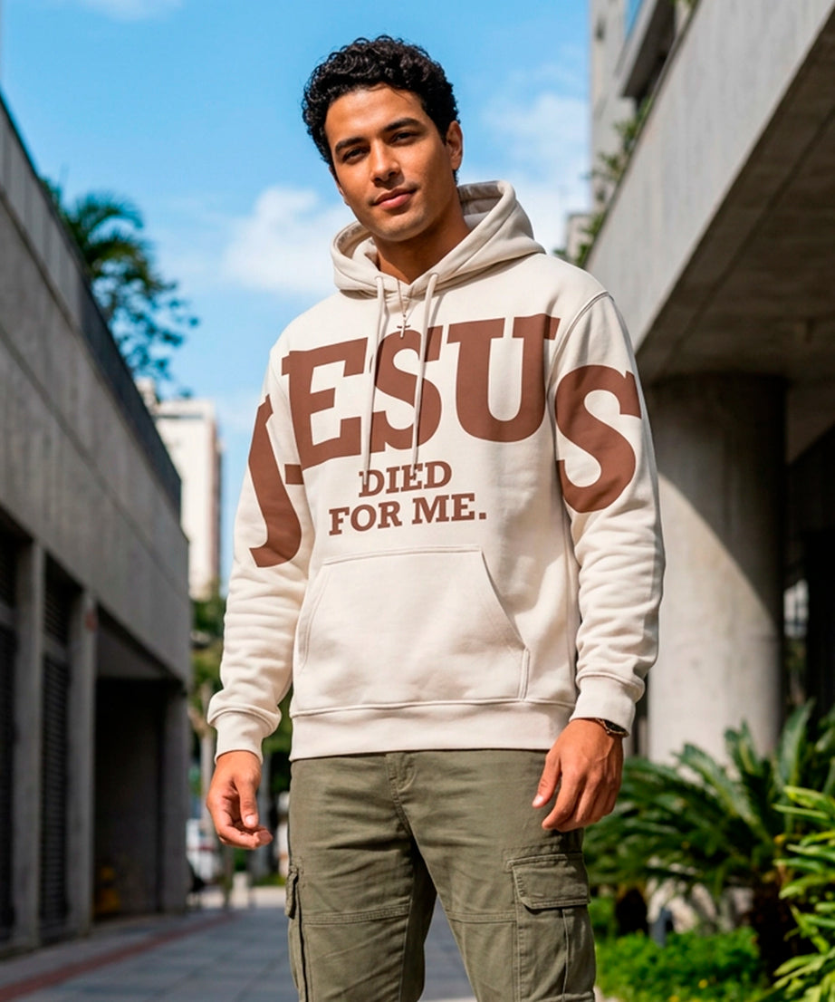 Moletom Unissex Jesus Died For Me (Off White) - Yahjess