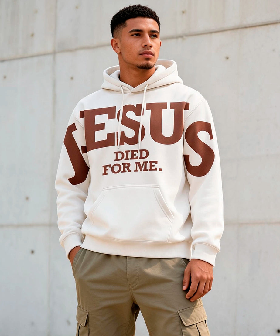 Moletom Unissex Jesus Died For Me (Off White) - Yahjess