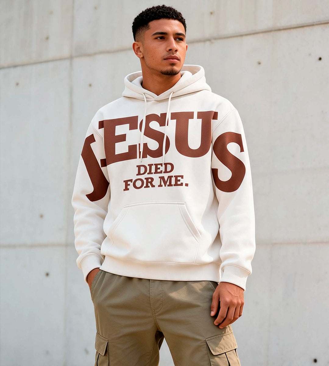 Moletom Unissex Jesus Died For Me (Off White) - Yahjess