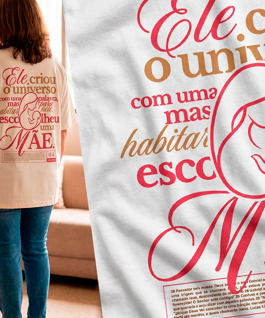 Camiseta Oversized ELE ESCOLHEU UMA MÃE - Yahjess