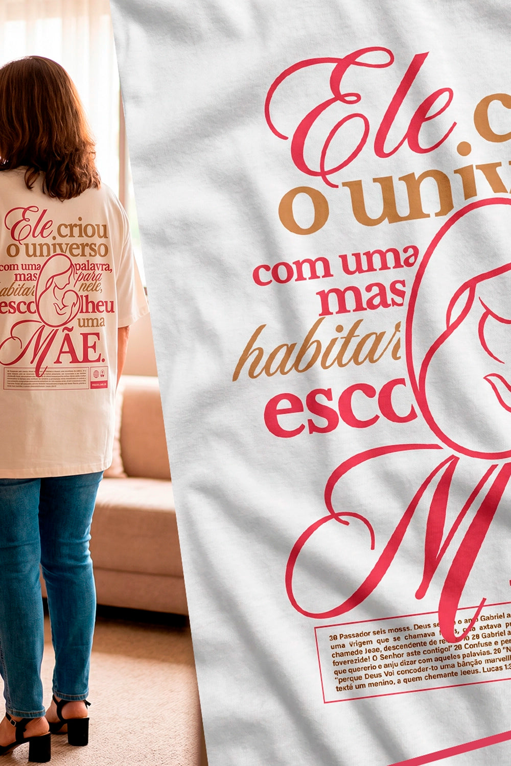 Camiseta Oversized ELE ESCOLHEU UMA MÃE - Yahjess